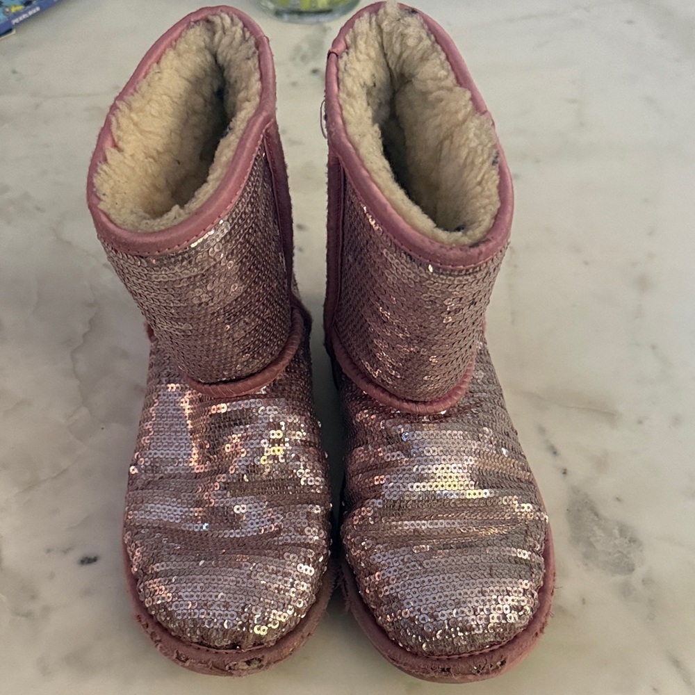 UGG Blush Sequin Boots with Suede Finish